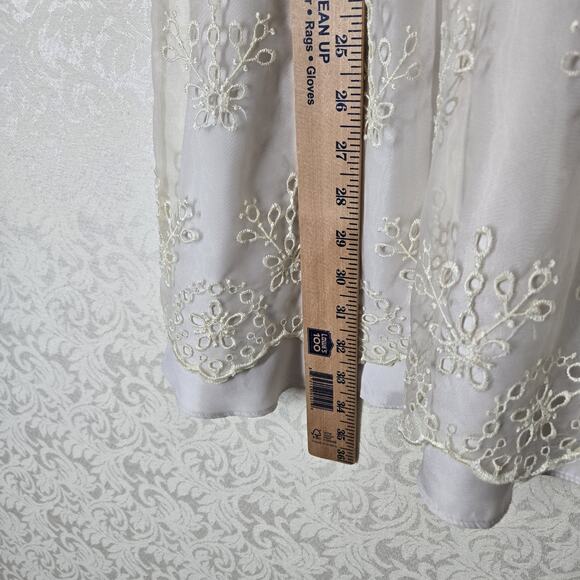 Haley Logan by Adrianna Papell Strapless Dress sz 3/4* Beige Chiffon Embroidered - Picture 15 of 16